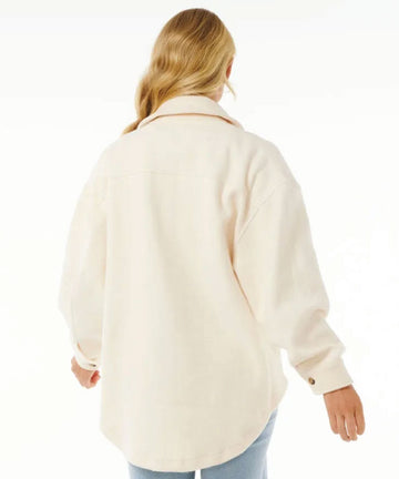 Rip Curl High Tide Fleece Shacket - Off White